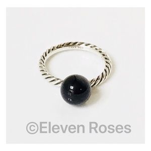 David Yurman Sterling & Black Onyx Elements Ring